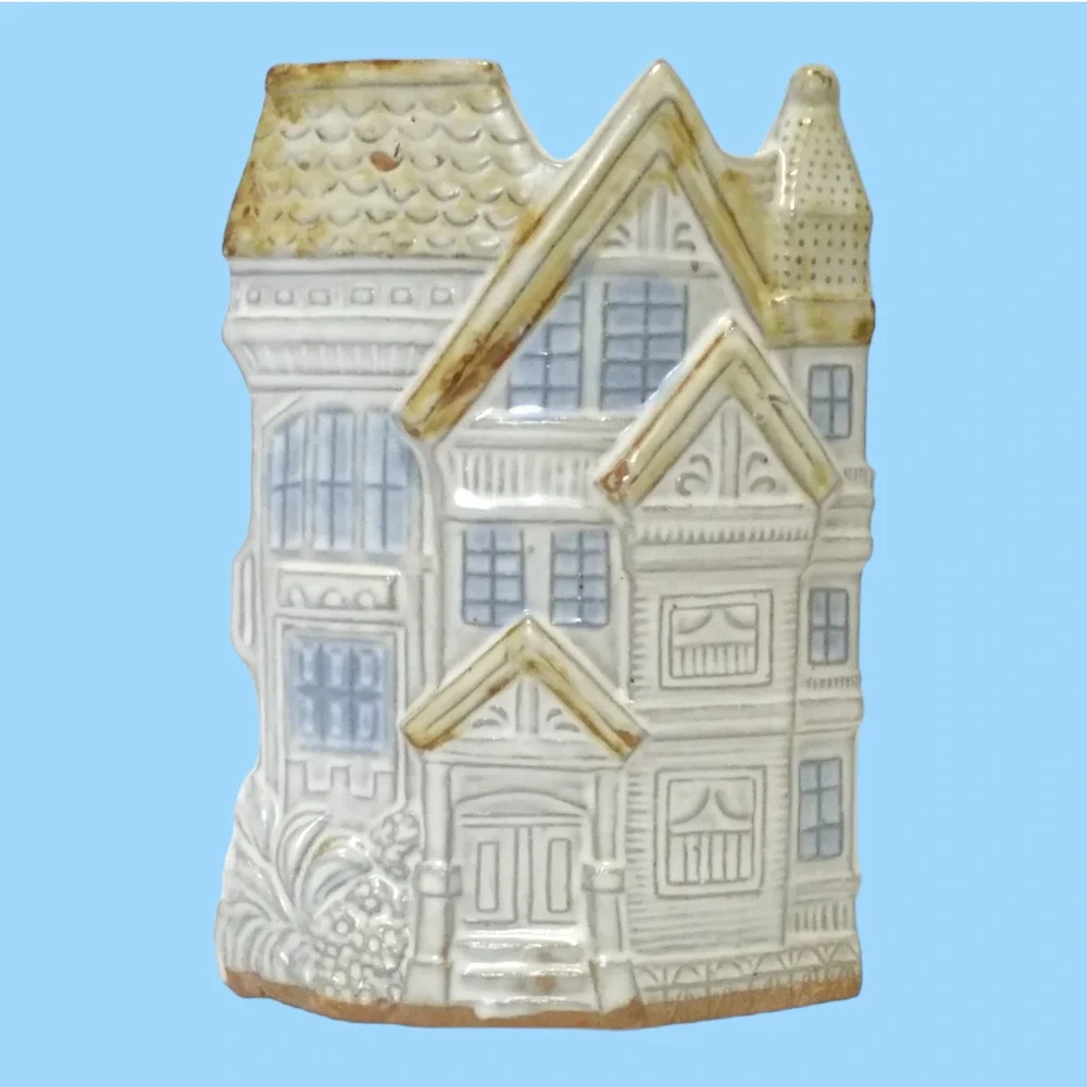 Vintage Victorian‎ Row House Stoneware Vase, by Counterpoint San Francisco 70's